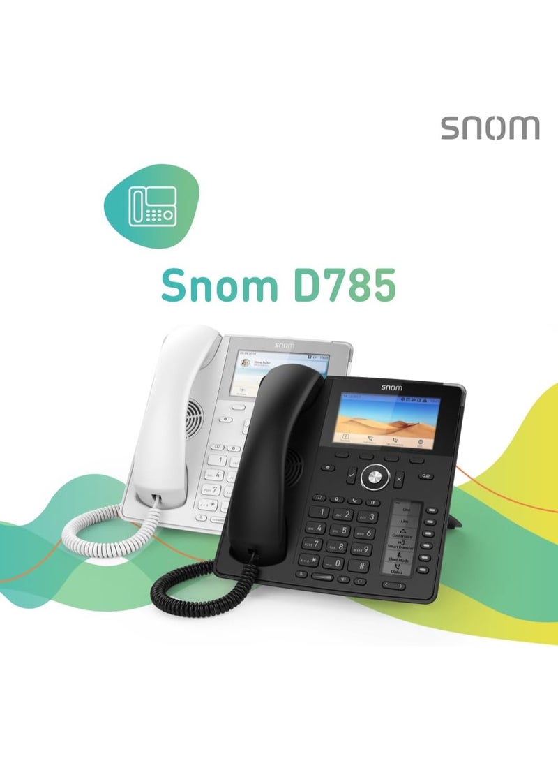 Snom هاتف IP Snom D785N، هاتف مكتب SIP، شاشة ملونة TFT بحجم 4.3 بوصة بدقة 480 x 272 بكسل، 12 هوية SIP، مفتاح تعليق حساس، USB - Image 2